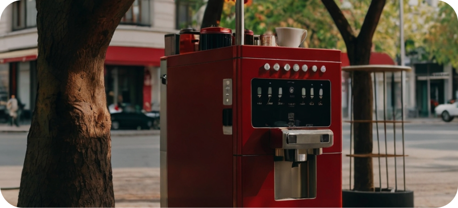 Новые стильные кофейные автоматы для улиц